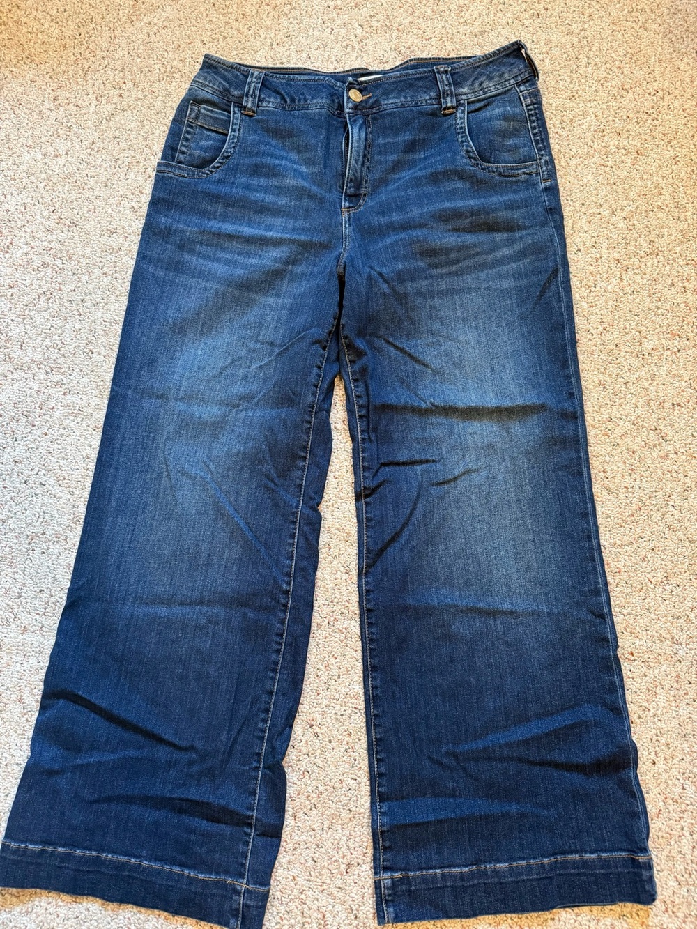 KUT Classic Wide-Leg Women's Jeans - Dark Blue size 16- worn once